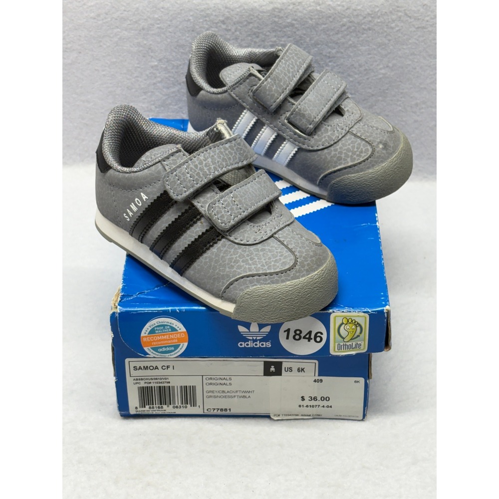 Adidas Originals Samoa CF I Infant Grey Black Sneakers C77881 Size 6K